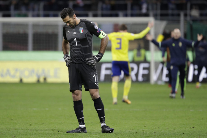 Buffon bids teary Italy farewell after failed qualification