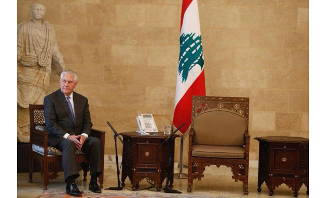 Aoun to Tillerson: Lebanon is sticking to its borders, rejects Israeli claims over disputed area