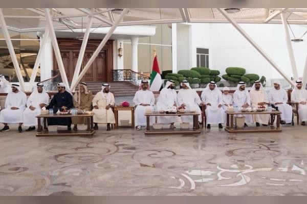 Mohammed bin Rashid, Mohamed bin Zayed receive Sultan bin Suhaim Al Thani