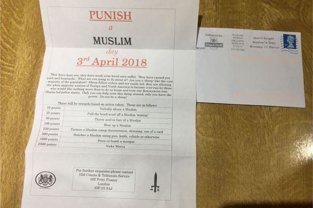 UK communities shook by ‘Punish a Muslim’ day letters