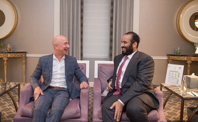 Saudi crown prince meets Amazon CEO Jeff Bezos in Seattle