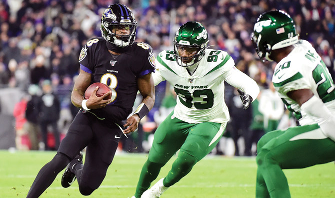 Jackson, Ravens beat Jets 42-21 to clinch AFC North title