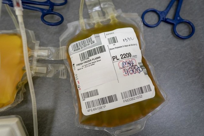 plasma and blood bags — Stanford Blood Center