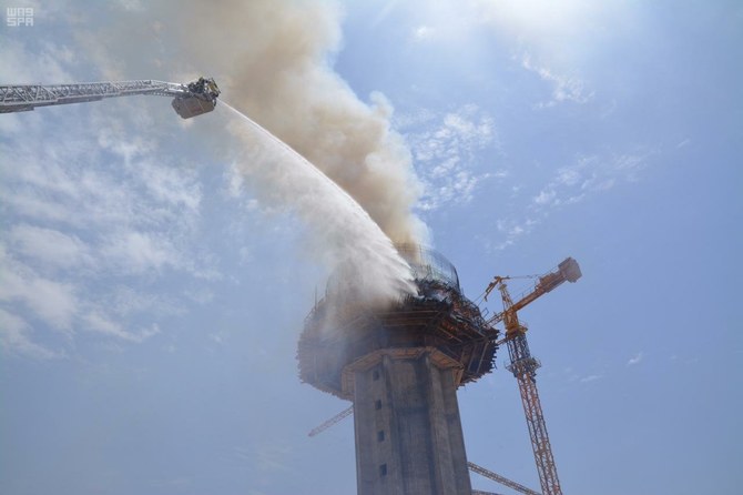 Fire hits building under construction in northern Saudi Arabia ...