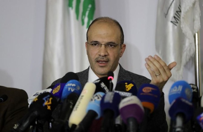 Lebanese Health Minister Hamad Hasan speaks during a press conference at the ministry in the capital Beirut in February 2020. (AFP/File Photo)