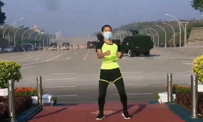 Video Of Myanmar Aerobics Instructor Dancing Through Military Coup Goes Viral Arab News