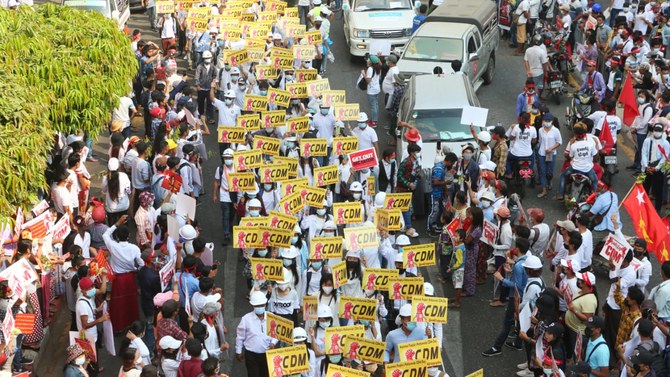 Myanmar Anti Coup Protests Intensify In Defiance Of Military Junta Warnings Arab News