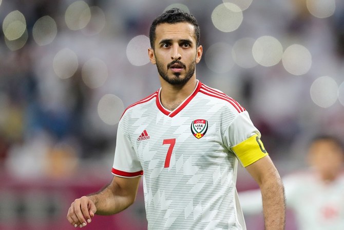 Ali Mabkhout receives his fourth best Emirati player award.