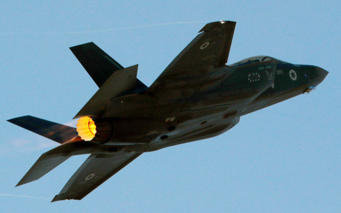 An Israeli F15 fighter jet takes part in the 