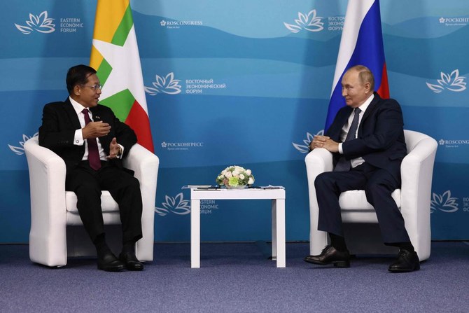 Vladimir Putin meets Myanmar junta chief, hails 'positive' ties | Arab News