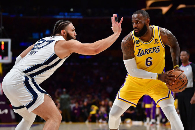 LeBron James steers Lakers past Grizzlies 117-111 in overtime for 3-1 lead  | Arab News