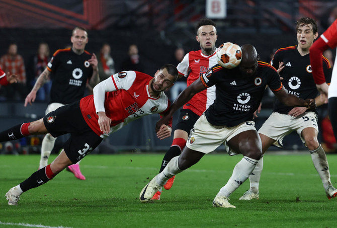 Lukaku scores for Roma to draw 1-1 at Feyenoord in Europa League, Marseille  draw at Shakhtar | Arab News