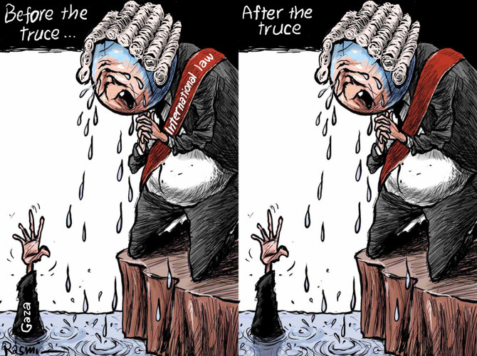  Cartoon by Amjad Rasmi. (Courtesy of Asharq Al-Awsat)v