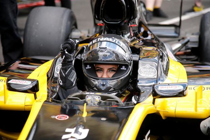 Saudi Arabian woman drives F1 car to mark end of ban