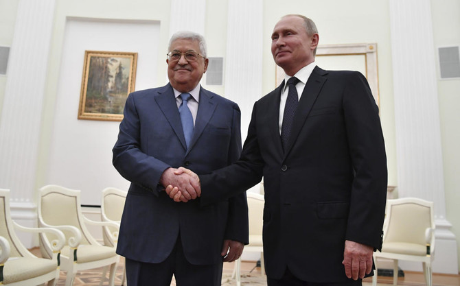 Putin hosts Abbas in Moscow, days after Netanyahu visit