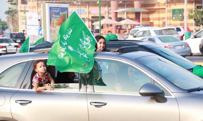 Saudi women mark National Day behind the steering wheel