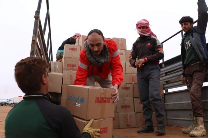 UN completes food distribution in remote Syria camp near Jordan