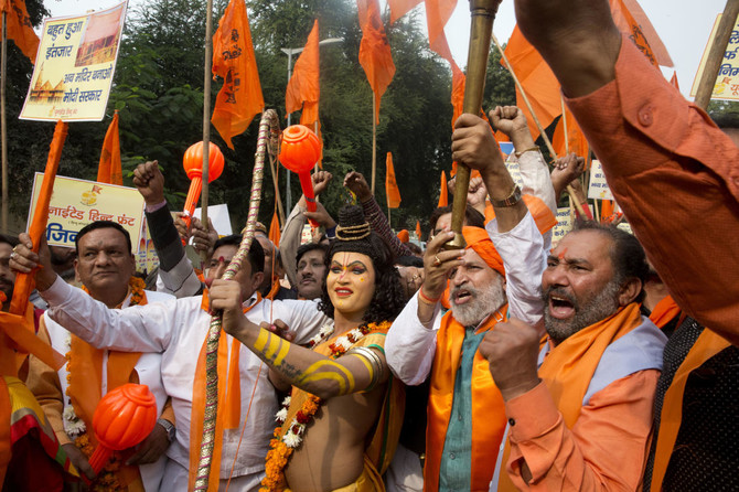 Hindu monks, activists rally in New Delhi demanding Ayodhya temple