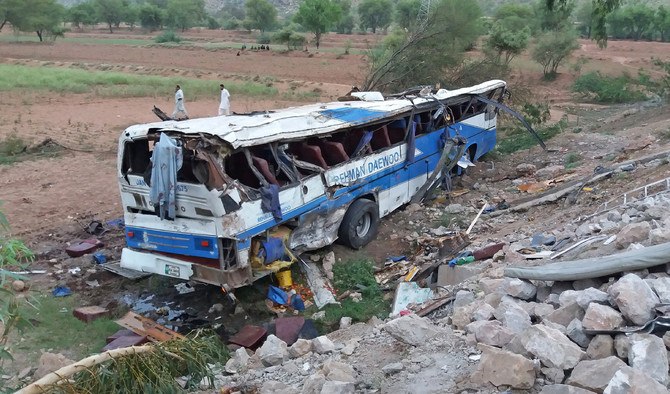 Landslide engulfs Pakistani bus with workers, killing 8