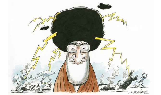 Lebanon censors caricature of Khamenei in French weekly