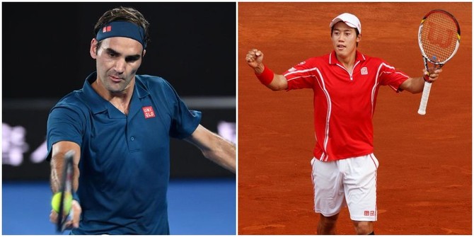Roger Federer and Kei Nishikori get ready to serve up the action in Dubai championship