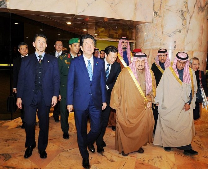 Japan PM Shinzo Abe arrives in Saudi Arabia