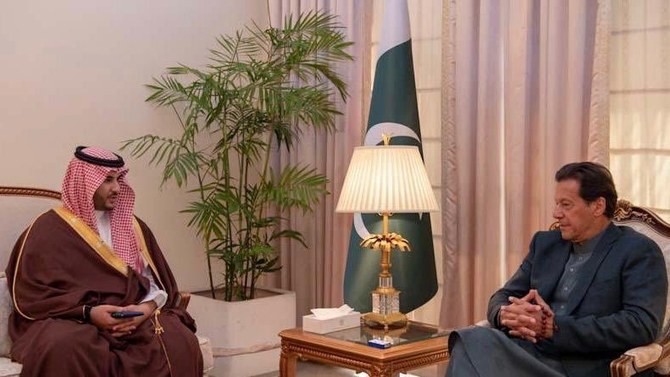 Saudi Arabia’s Prince Khalid bin Salman meets Pakistani PM Imran Khan