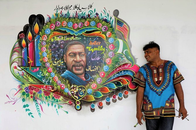 Pakistan artist honours George Floyd and #BlackLivesMatter with truck art mural