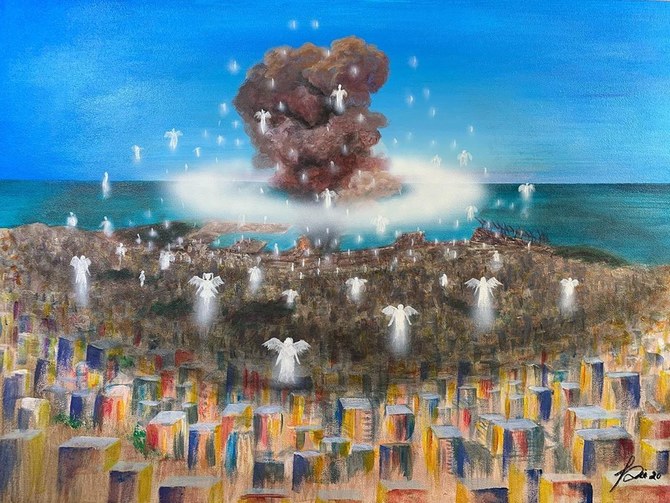 Lebanese artist auctions viral painting of Beirut blast to help people in need