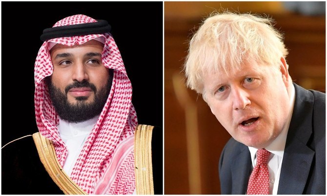 Crown Prince Mohammed bin Salman discusses relations with Boris Johnson