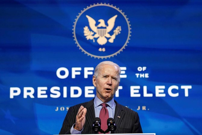 US President-elect Joe Biden speaks as he announces members of economics and jobs team at his transition headquarters in Wilmington, Delaware, US, on January 8, 2021. (REUTERS/Kevin Lamarque)