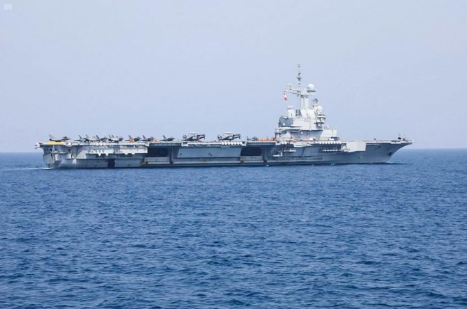 The Royal Saudi Naval Forces (RSNF) and the French Navy participated in a maritime exercise on Wednesday, March 10, 2021. (SPA)