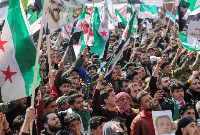 Thousands rally in Syria’s Idlib to mark 10 years since uprising