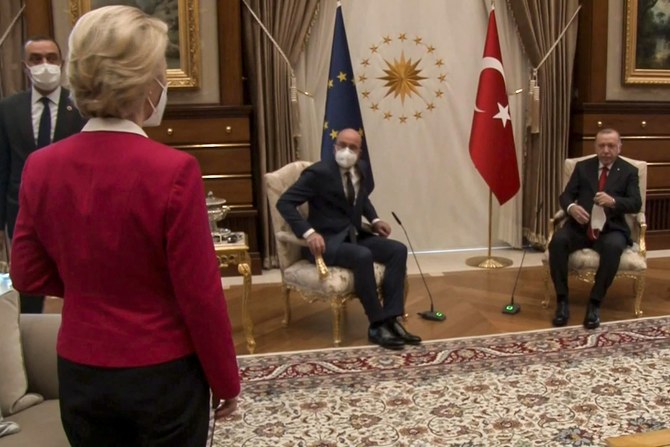 Turkey’s chair snub riles EU chief as she defends women’s rights
