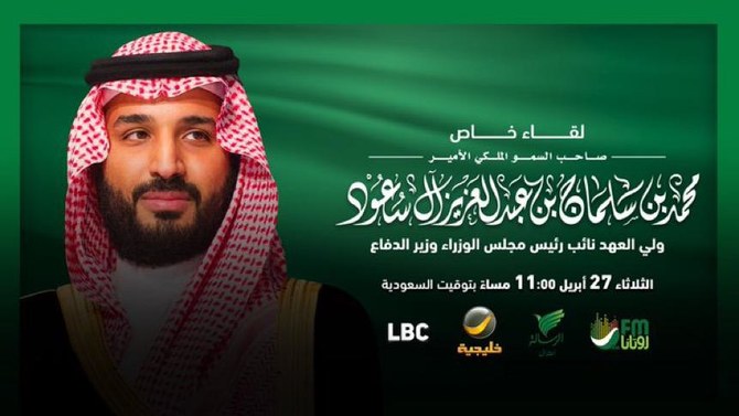 Saudi Crown Prince Mohammed bin Salman will appear as a guest on the Liwan Al Mudaifer Show. (Supplied)