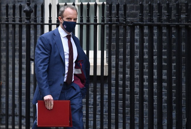 UK Foreign Minister Dominic Raab hinted on Tuesday that a reduction in the aid budget could be extended beyond 12 months. (AFP/File Photo)