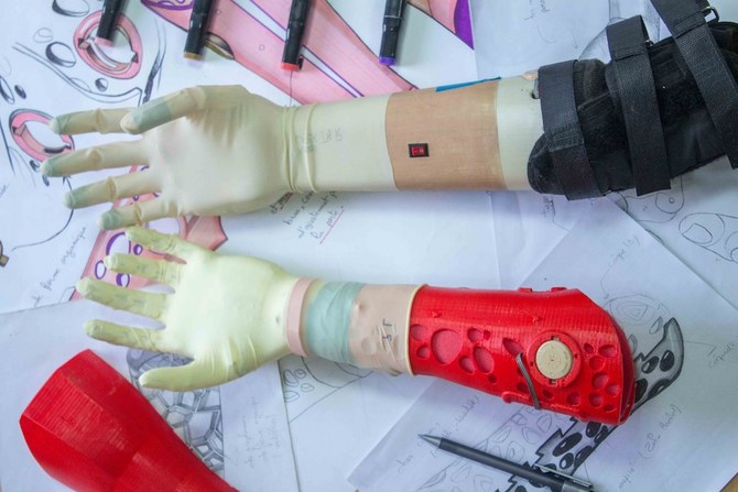 The lightweight, 3D-printed artificial hands come with different functions depending on the task the patient wants to perform. (Supplied)
