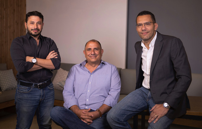 Ashraf Bacheet (R), CEO and co-founder of the online platform O7, along with Nader Iskander and Ashraf Adel. (Supplied)