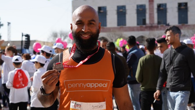 Haroon Mota has carried out various fundraising drives in the past for Penny Appeal, including running in the Palestine Marathon. (Supplied)