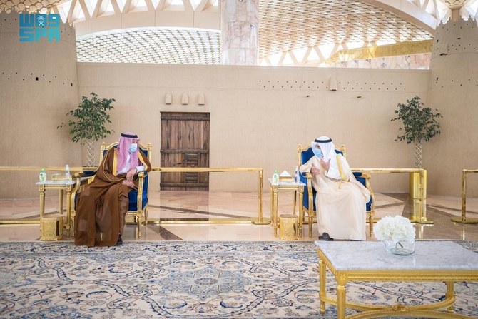 Kuwait’s Foreign Minister Sheikh Ahmed Nasser Al-Mohammed Al-Sabah arrives in Riyadh. (SPA)