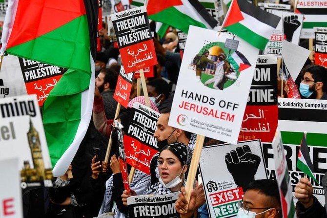 Groups including the Palestine Solidarity Campaign (PSC) and Friends of Al-Aqsa will protest outside Downing Street in London. (Reuters/File Photo)