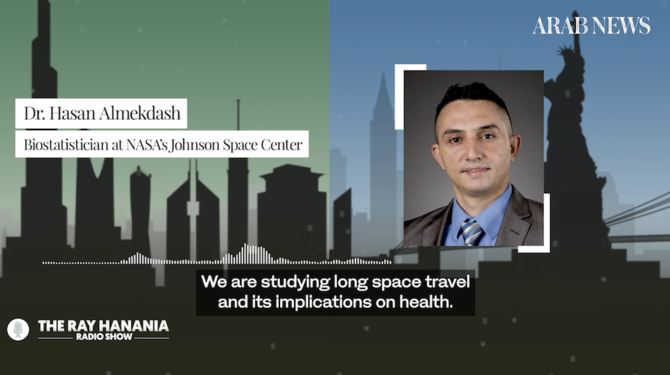 Arabs clearly have a role to play in space exploration, Hasan Almekdash, who works as a bio-statistician contractor through Kellogg Brown & Root (KBR) told Ray Hanania. (Screenshot)