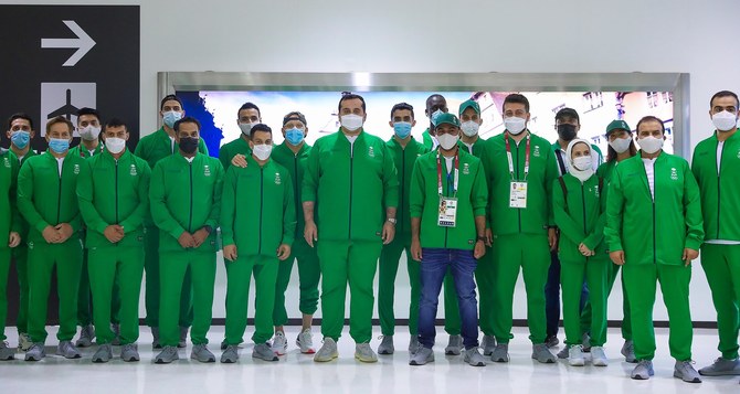 Saudi Olympic football team arrive in Tokyo for the Olympic games. (Twitter/@saudiolympic)