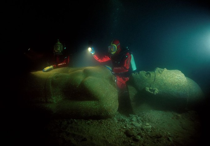 n 2016 this imposing five-metre-tall pharaoh was discovered on the seabed at Thonis-Heracleion. (Christoph Gerigk, Franck Goddio/Hilti Foundation)
