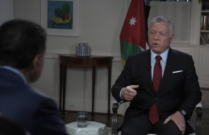 Jordan’s King Abdullah II said in an interview with CNN that his country has many concerns about Iran’s activities in the region. (Screenshot/Petra News Agency)