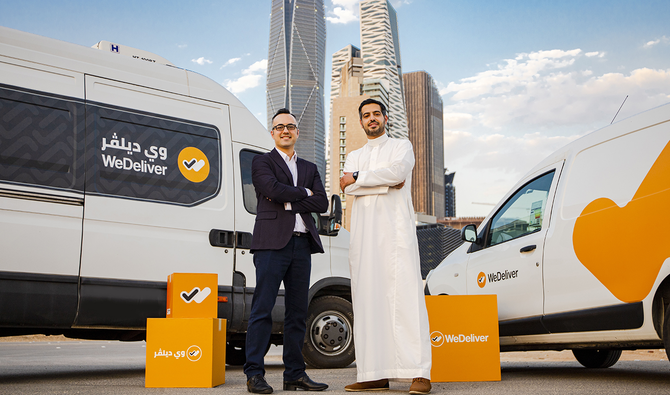 Ahmad Ramahi (left), founder and CEO of WeDeliver, and co-founder Nasser Al-Maawi. (Supplied)