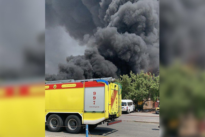 Fire rips through plastic factory in Dubai