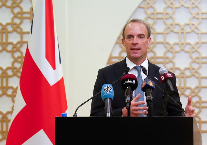 Britain’s Raab, in Qatar, cites need to engage with Taliban