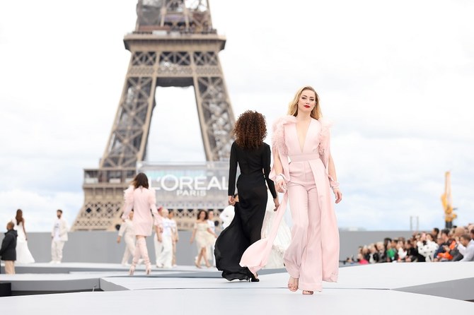 Amber Heard makes Paris Fashion Week appearance wearing Elie Saab