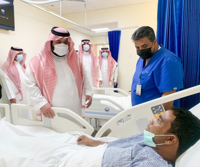 Top Jazan officials visit injured victims of Houthi drone attack